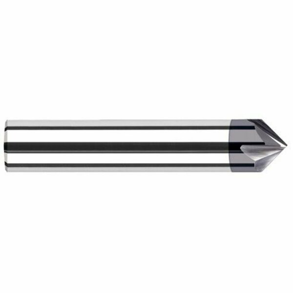 Harvey Tool 0.1250 in. 1/8 Shank dia x 45° per side Carbide Pointed Chamfer Cutter, 4 Flutes, AlTiN Coated 744445-C3